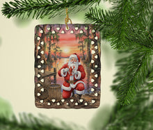 Load image into Gallery viewer, Cajun Santa Claus with Crawfish Christmas Porcelain Ornament
