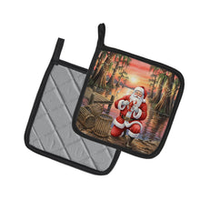 Load image into Gallery viewer, Cajun Santa Claus with Crawfish Christmas Pair of Pot Holders