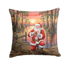 Load image into Gallery viewer, Cajun Santa Claus with Crawfish Christmas Throw Pillow