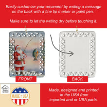 Load image into Gallery viewer, Fishing Santa Claus with Bluegill Christmas Porcelain Ornament