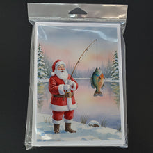 Load image into Gallery viewer, Fishing Santa Claus with Bluegill Christmas Greeting Cards Pack of 8