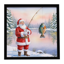 Load image into Gallery viewer, Fishing Santa Claus with Bluegill Christmas Framed Metal Print