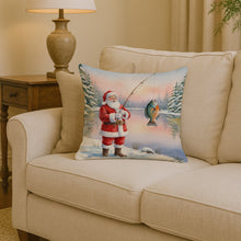 Load image into Gallery viewer, Fishing Santa Claus with Bluegill Christmas Throw Pillow