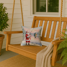 Load image into Gallery viewer, Fishing Santa Claus with Bluegill Christmas Throw Pillow