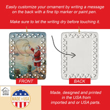 Load image into Gallery viewer, Fishing Santa Claus with Castnet Christmas Porcelain Ornament