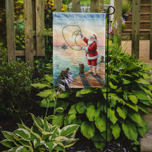 Load image into Gallery viewer, Fishing Santa Claus with Castnet Christmas Garden Flag