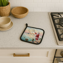 Load image into Gallery viewer, Fishing Santa Claus with Castnet Christmas Pair of Pot Holders