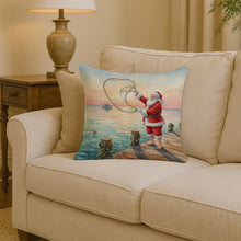 Load image into Gallery viewer, Fishing Santa Claus with Castnet Christmas Throw Pillow