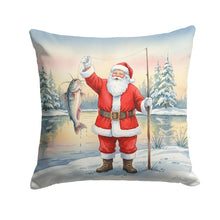 Load image into Gallery viewer, Fishing Santa Claus with Catfish Christmas Throw Pillow