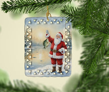 Load image into Gallery viewer, Fishing Santa Claus with Crappie Christmas Porcelain Ornament