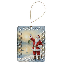 Load image into Gallery viewer, Fishing Santa Claus with Crappie Christmas Porcelain Ornament
