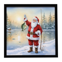 Load image into Gallery viewer, Fishing Santa Claus with Crappie Christmas Framed Metal Print