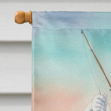 Load image into Gallery viewer, Fishing Santa Claus with Flounder Christmas House Flag
