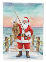 Load image into Gallery viewer, Fishing Santa Claus with Flounder Christmas House Flag