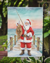 Load image into Gallery viewer, Fishing Santa Claus with Flounder Christmas Garden Flag