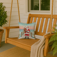 Load image into Gallery viewer, Fishing Santa Claus with Flounder Christmas Throw Pillow