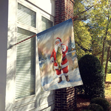Load image into Gallery viewer, Fishing Santa Claus with Largemouth Bass Christmas House Flag