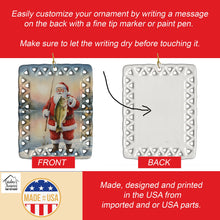 Load image into Gallery viewer, Fishing Santa Claus with Largemouth Bass Christmas Porcelain Ornament