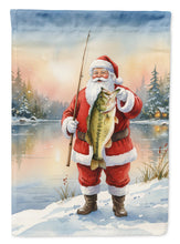 Load image into Gallery viewer, Fishing Santa Claus with Largemouth Bass Christmas Garden Flag