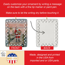 Load image into Gallery viewer, Fishing Santa Claus with Oysters Christmas Porcelain Ornament