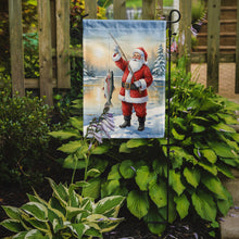 Load image into Gallery viewer, Fishing Santa Claus with Rainbow Trout Christmas Garden Flag
