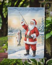 Load image into Gallery viewer, Fishing Santa Claus with Rainbow Trout Christmas Garden Flag