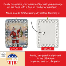 Load image into Gallery viewer, Fishing Santa Claus with Smallmouth Bass Christmas Porcelain Ornament