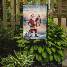 Load image into Gallery viewer, Fishing Santa Claus with Smallmouth Bass Christmas Garden Flag