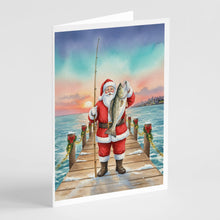 Load image into Gallery viewer, Fishing Santa Claus with Speckled Trout Christmas Greeting Cards Pack of 8
