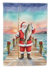 Load image into Gallery viewer, Fishing Santa Claus with Speckled Trout Christmas Garden Flag