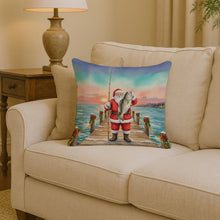 Load image into Gallery viewer, Fishing Santa Claus with Speckled Trout Christmas Throw Pillow