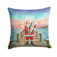 Load image into Gallery viewer, Fishing Santa Claus with Speckled Trout Christmas Throw Pillow