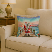 Load image into Gallery viewer, Fishing Santa Claus with Speckled Trout Christmas Throw Pillow