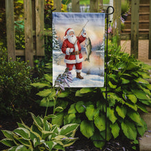Load image into Gallery viewer, Fishing Santa Claus with Striped Bass Christmas Garden Flag