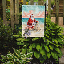 Load image into Gallery viewer, Santa Claus Building a Sand Snowman Christmas Garden Flag