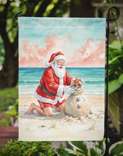 Load image into Gallery viewer, Santa Claus Building a Sand Snowman Christmas Garden Flag