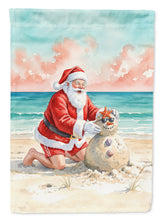Load image into Gallery viewer, Santa Claus Building a Sand Snowman Christmas Garden Flag