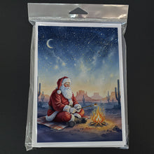Load image into Gallery viewer, Santa Claus by the Campfire Christmas Greeting Cards Pack of 8
