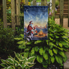 Load image into Gallery viewer, Santa Claus by the Campfire Christmas Garden Flag