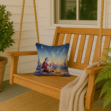 Load image into Gallery viewer, Santa Claus by the Campfire Christmas Throw Pillow