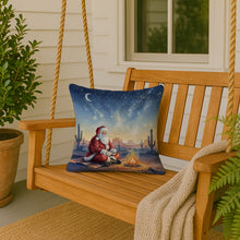 Load image into Gallery viewer, Santa Claus by the Campfire Christmas Throw Pillow