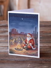 Load image into Gallery viewer, Santa Claus by the Campfire Under the Stars Christmas Greeting Cards Pack of 8