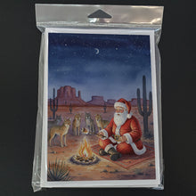 Load image into Gallery viewer, Santa Claus by the Campfire Under the Stars Christmas Greeting Cards Pack of 8