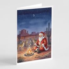 Load image into Gallery viewer, Santa Claus by the Campfire Under the Stars Christmas Greeting Cards Pack of 8