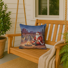 Load image into Gallery viewer, Santa Claus by the Campfire Under the Stars Christmas Throw Pillow