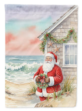 Load image into Gallery viewer, Santa Claus by the Seaside Cottage Christmas House Flag