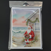 Load image into Gallery viewer, Santa Claus by the Seaside Cottage Christmas Greeting Cards Pack of 8