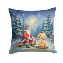 Load image into Gallery viewer, Santa Claus Camping by the Fire Christmas Throw Pillow