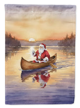 Load image into Gallery viewer, Santa Claus Canoeing at Sunset Christmas House Flag