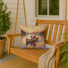 Load image into Gallery viewer, Santa Claus Canoeing at Sunset Christmas Throw Pillow